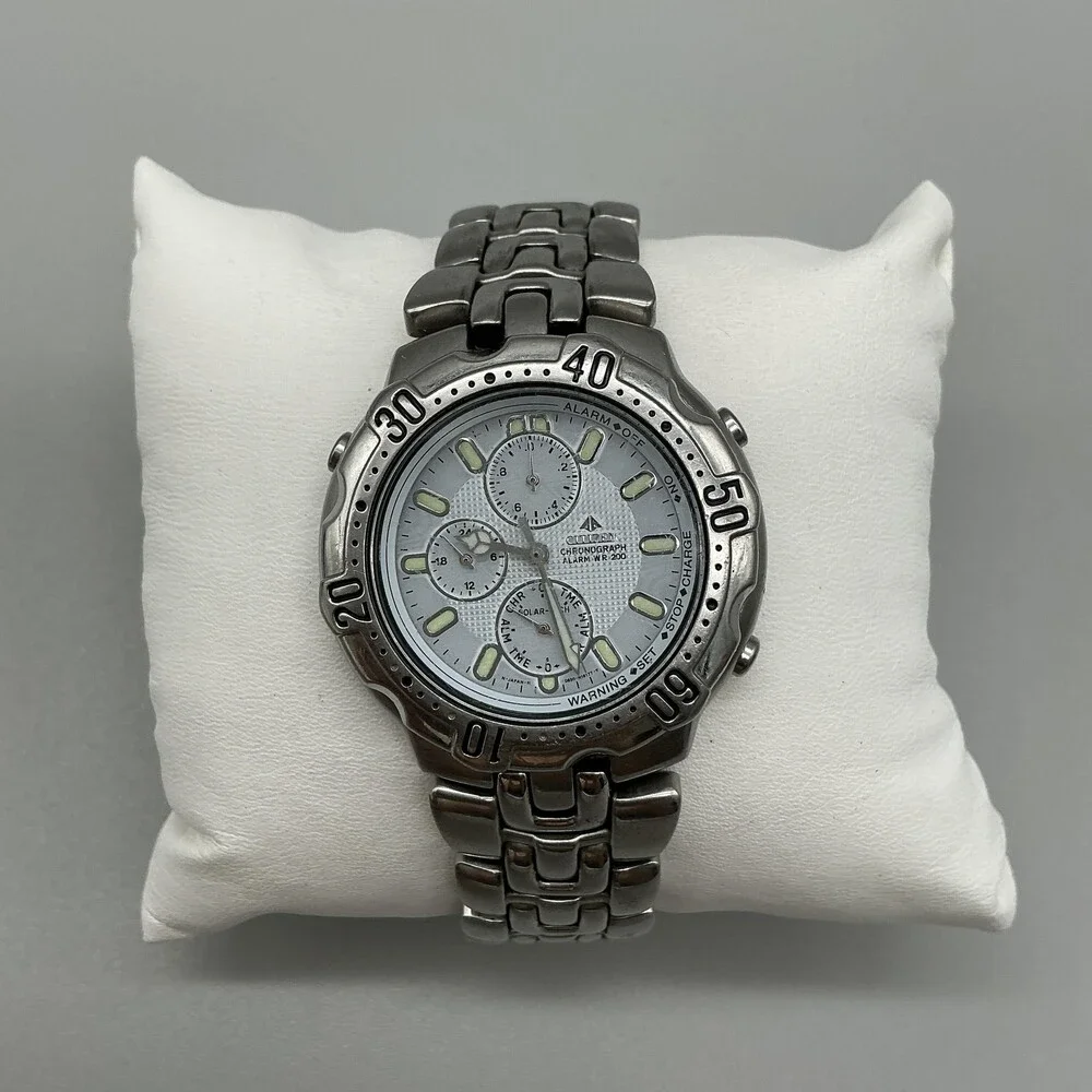 Citizen Eco Drive 0850 Chronograph Alarm 200M Mens Watch 40mm Non Running